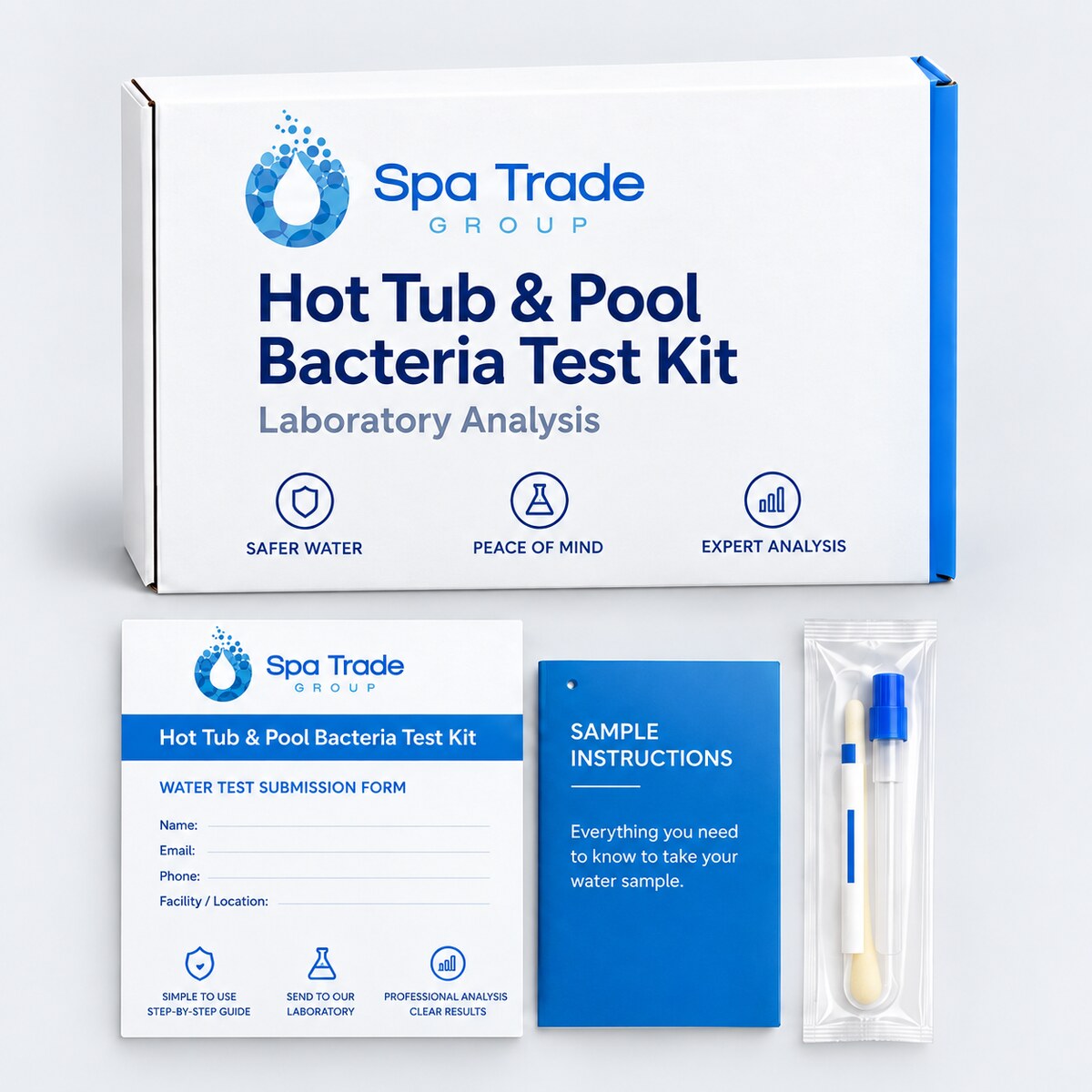 Hot Tub & Pool Bacteria Test Kit - Professional Lab Analysis